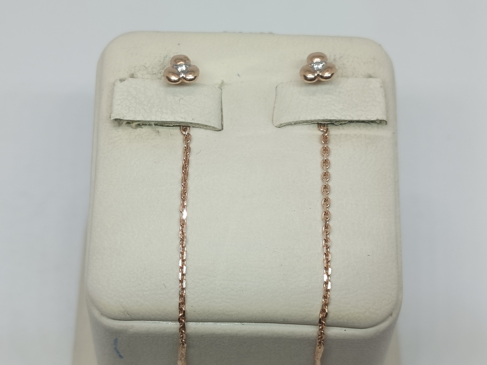 51-123-00370-1 СЕРЬГИ ПРОДЕВКИ с камнем (Au 585)