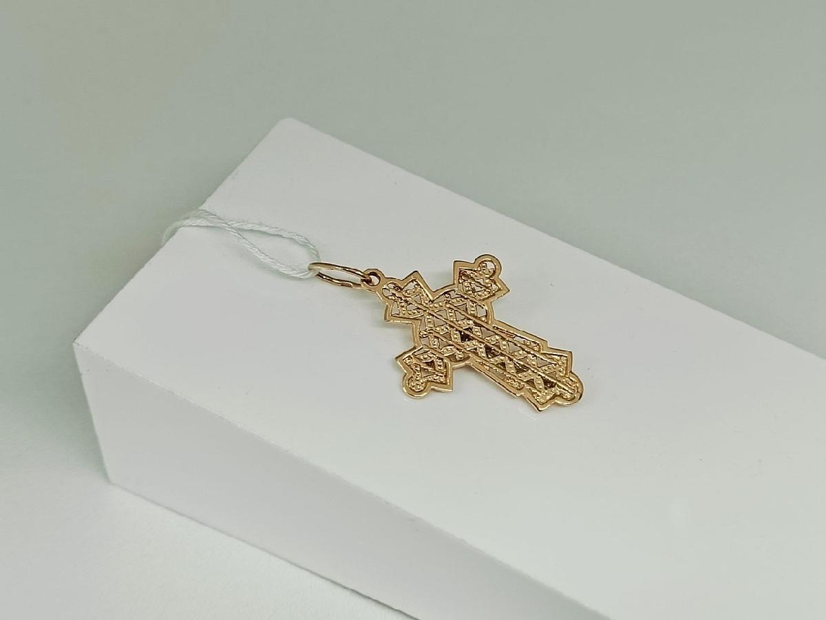 ПОДВЕСКА КРЕСТ БЕЗ КАМНЯ (Au 585)