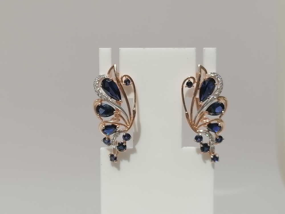 СЕРЬГИ САПФИР г.т. (Au 585)