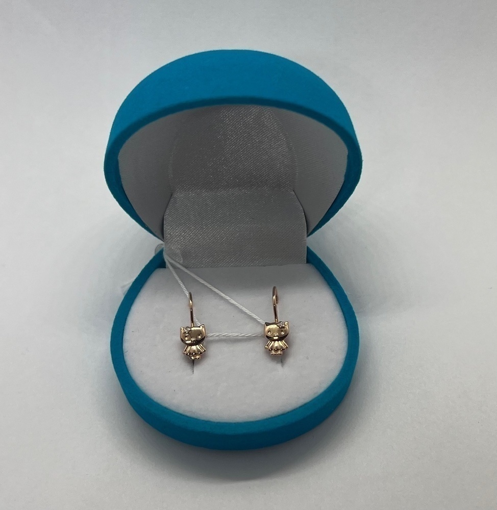 СКМ585 СЕРЬГИ С КАМНЕМ (Au 585)