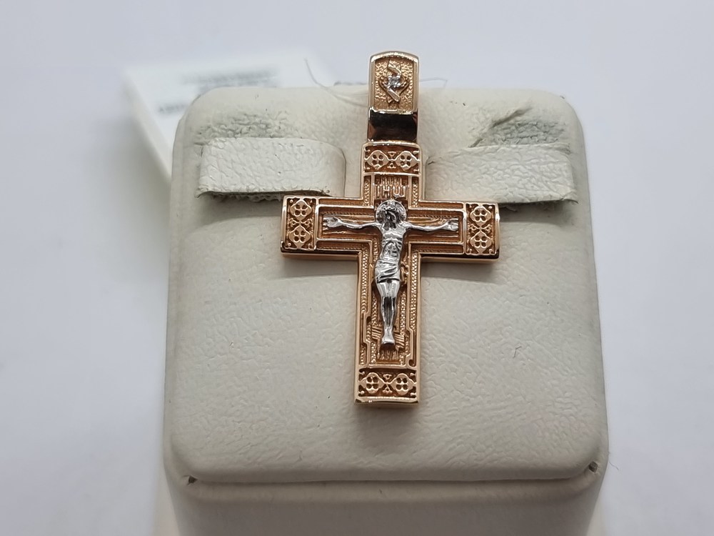 ПОДВЕСКА КРЕСТ с камнем (Au 585)