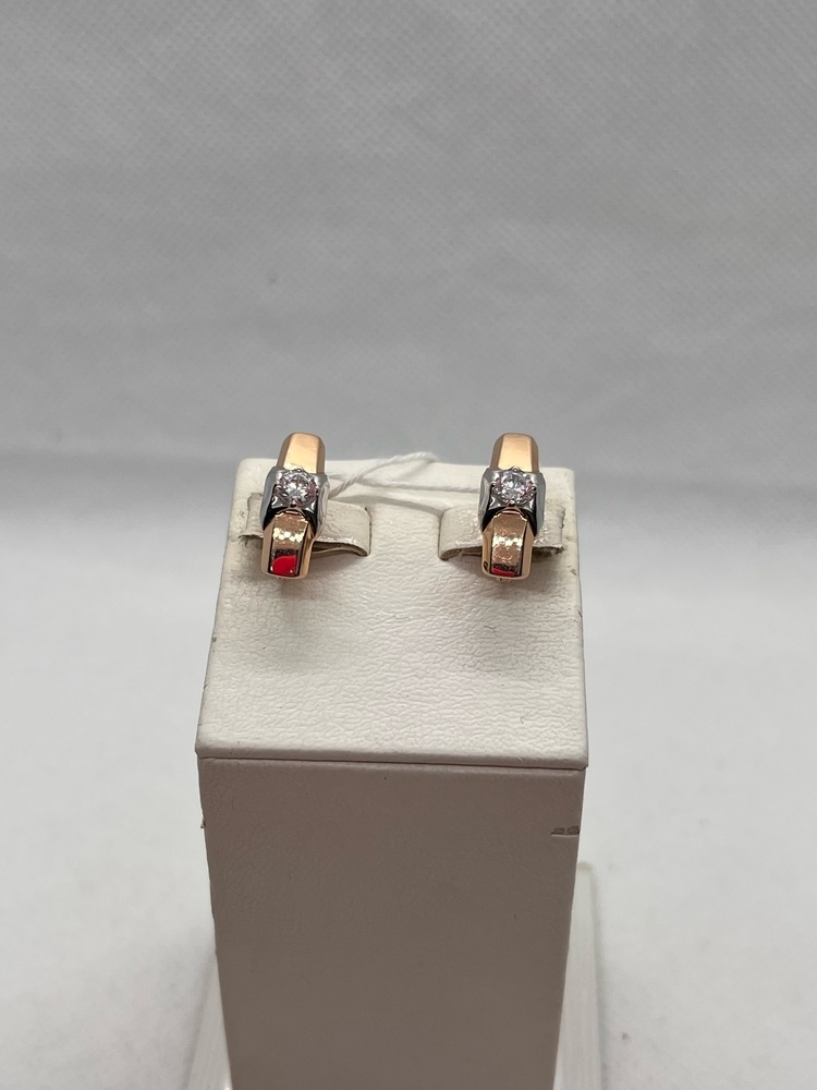 СКМ585 СЕРЬГИ С КАМНЕМ (Au 585)