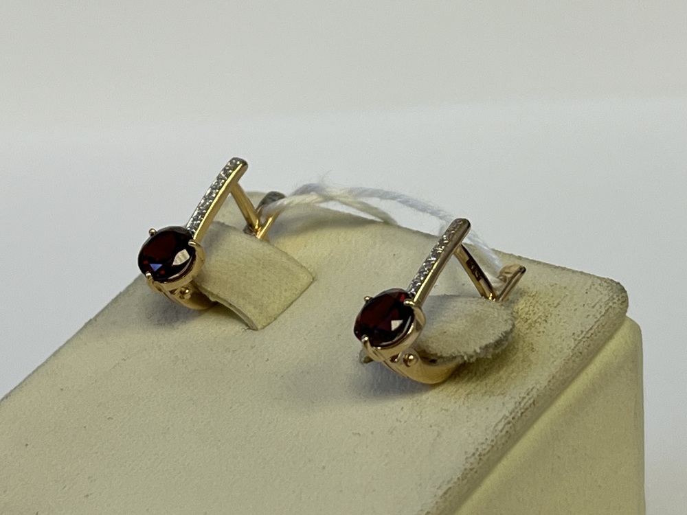 СКМИ585 СЕРЬГИ С КАМНЯМИ (Au 585)