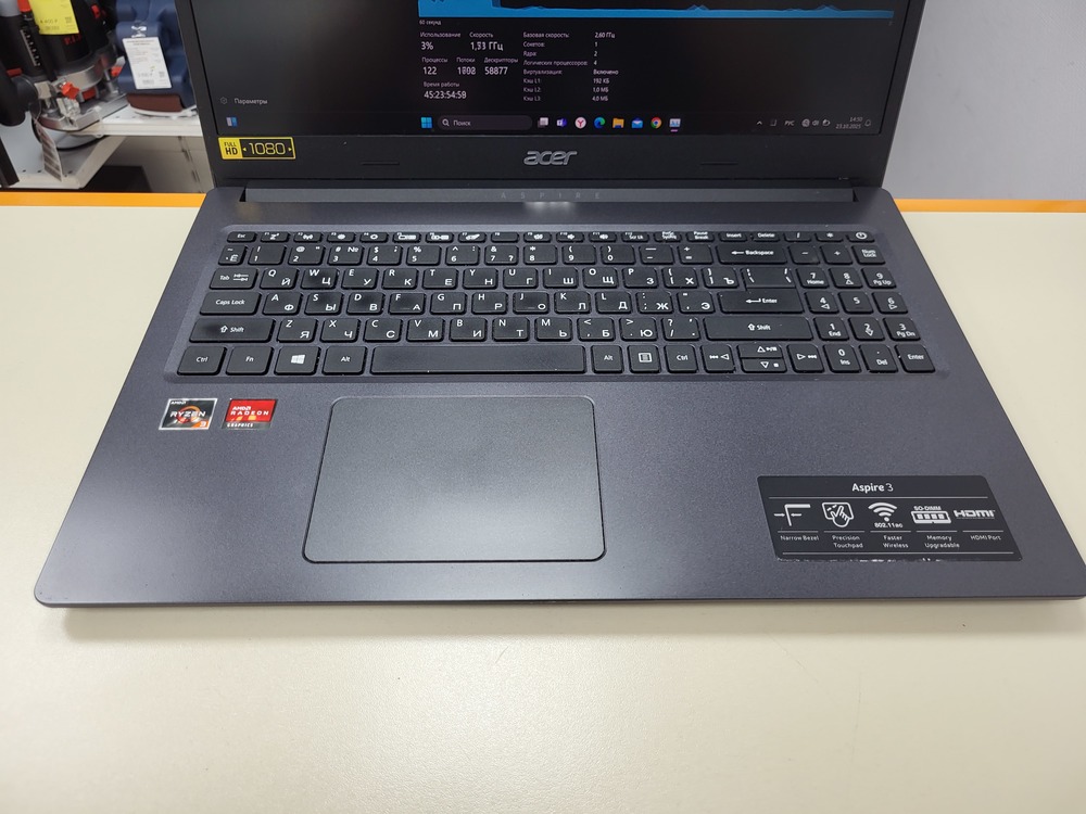 Ноутбук Acer; Ryzen 3 3250U, Radeon Vega 3, 4 Гб, 240 Гб, Нет