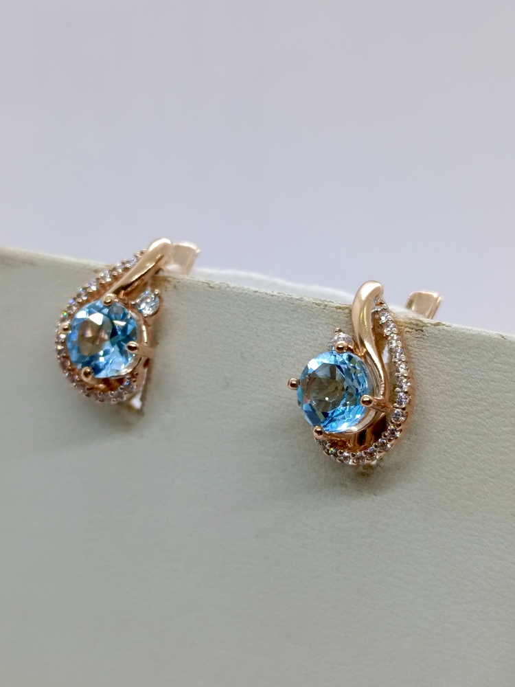 СКМИ375 СЕРЬГИ С КАМНЯМИ (Au 375)