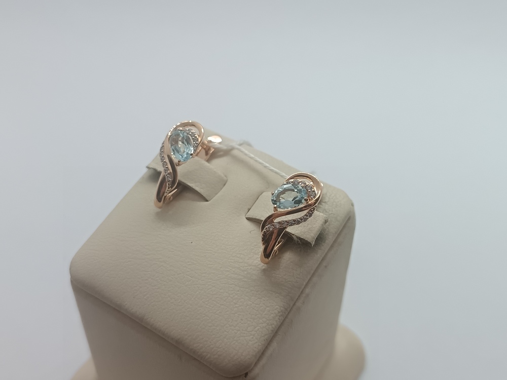 СКМИ585 СЕРЬГИ С КАМНЯМИ (Au 585)