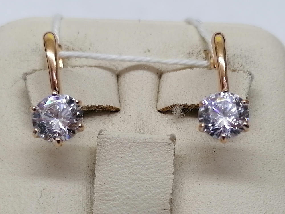 СЕРЬГИ С КАМНЕМ (Au 585)