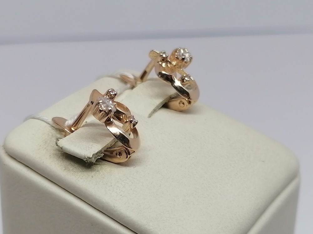 СКМИ585 СЕРЬГИ С КАМНЯМИ (Au 585)