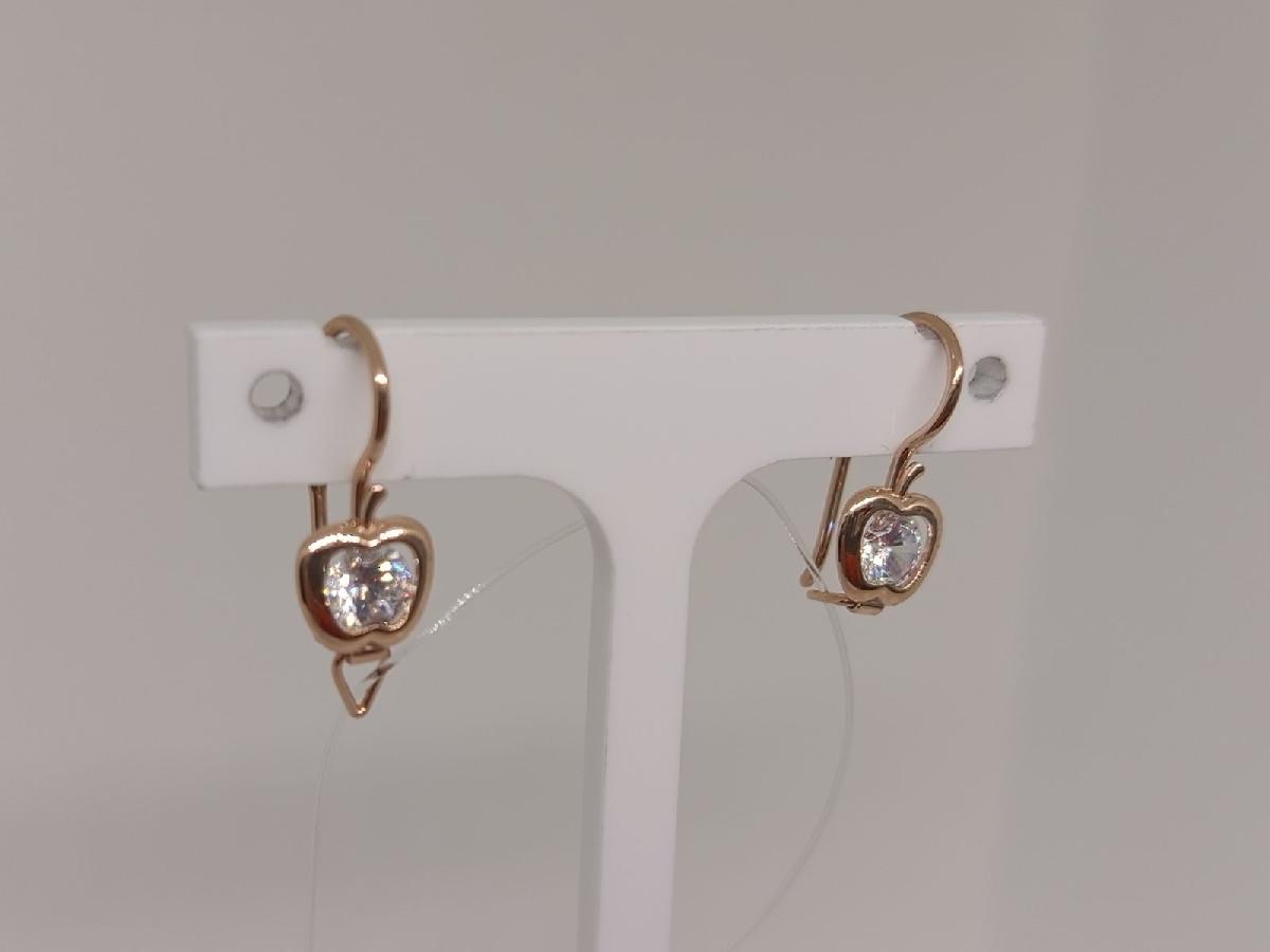 СЕРЬГИ ПЕТЕЛЬКА с камнем (Au 585)