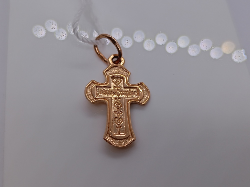 ПОДКБК585 ПОДВЕСКА КРЕСТ БЕЗ КАМНЯ (Au 585)