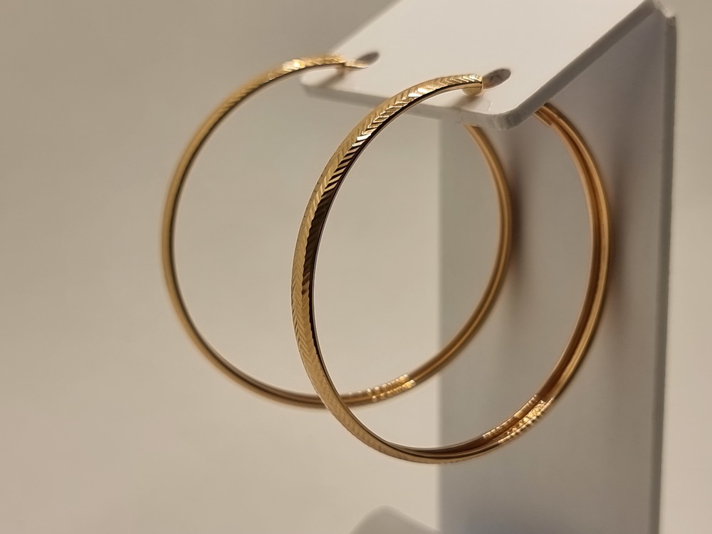 СЕРЬГИ КОНГО Рифленые (Au 585)