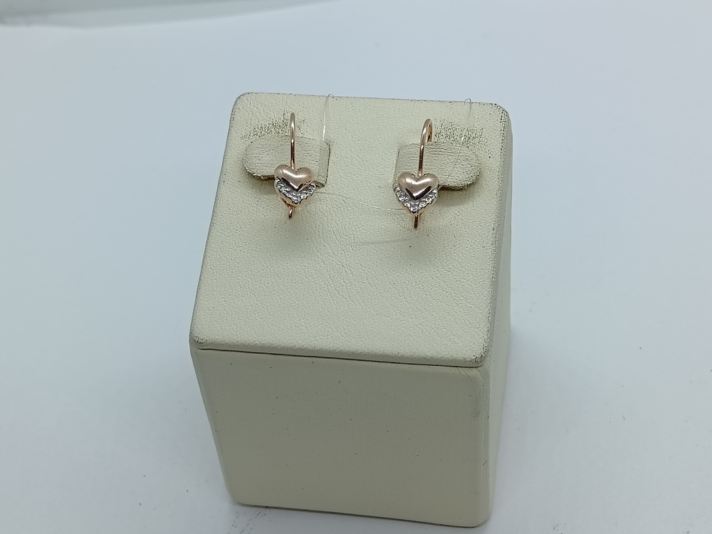 СЕРЬГИ ПЕТЕЛЬКА с камнями (Au 585)