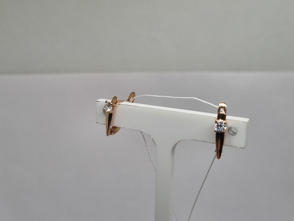 СКМ585 СЕРЬГИ С КАМНЕМ (Au 585)