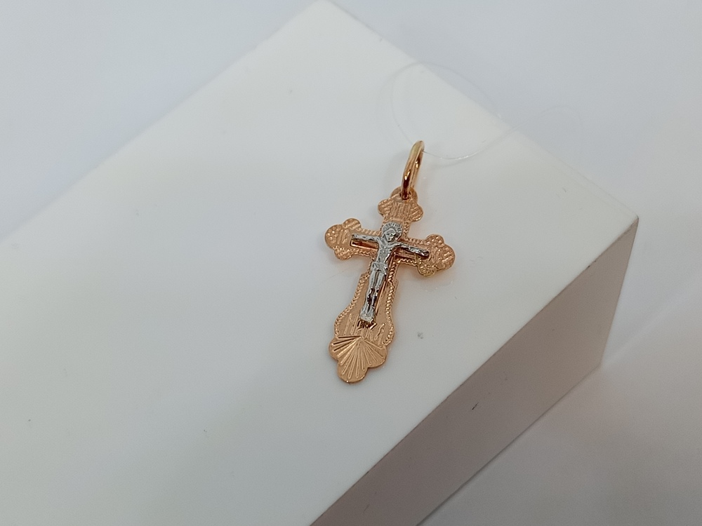 810-00273-10-00-00-02 ПОДВЕСКА КРЕСТ без камня (Au 585)