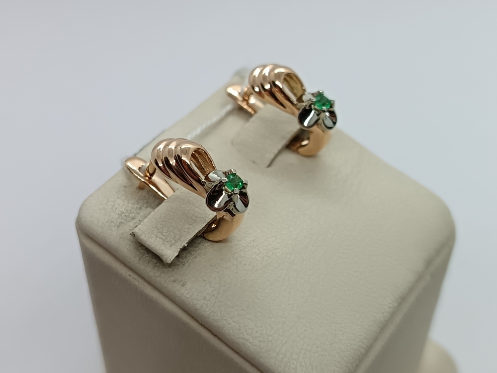 СКМ585 СЕРЬГИ С КАМНЕМ (Au 585)