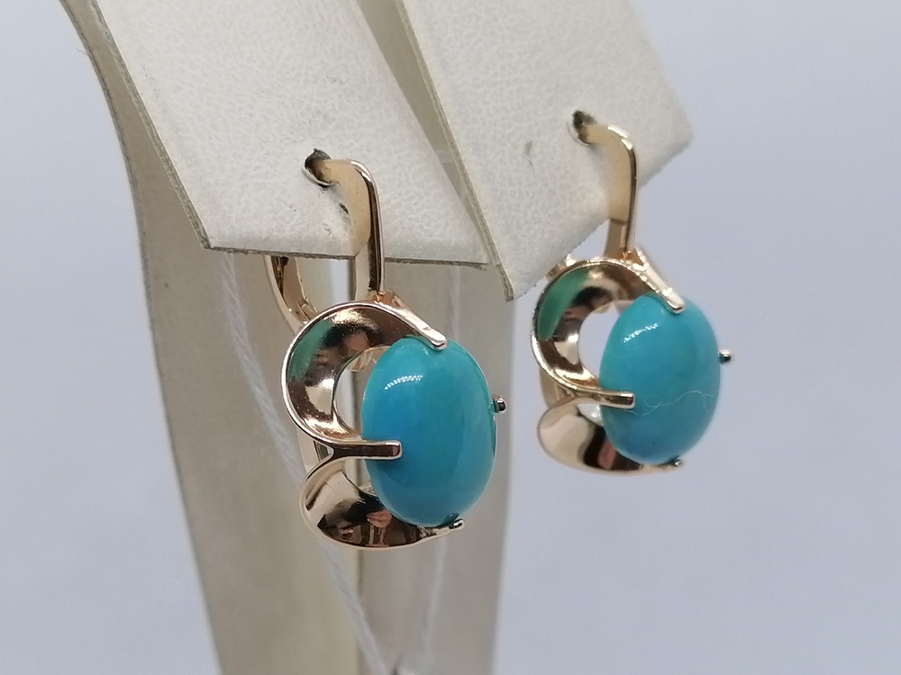 СКМ585 СЕРЬГИ С КАМНЕМ (Au 585)