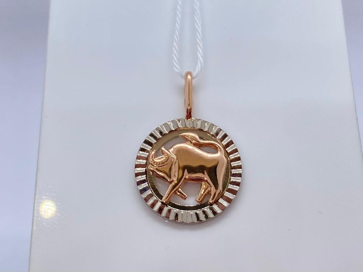 ПОДВЕСКА ЗНАК ЗОДИАКА ТЕЛЕЦ (Au 585)