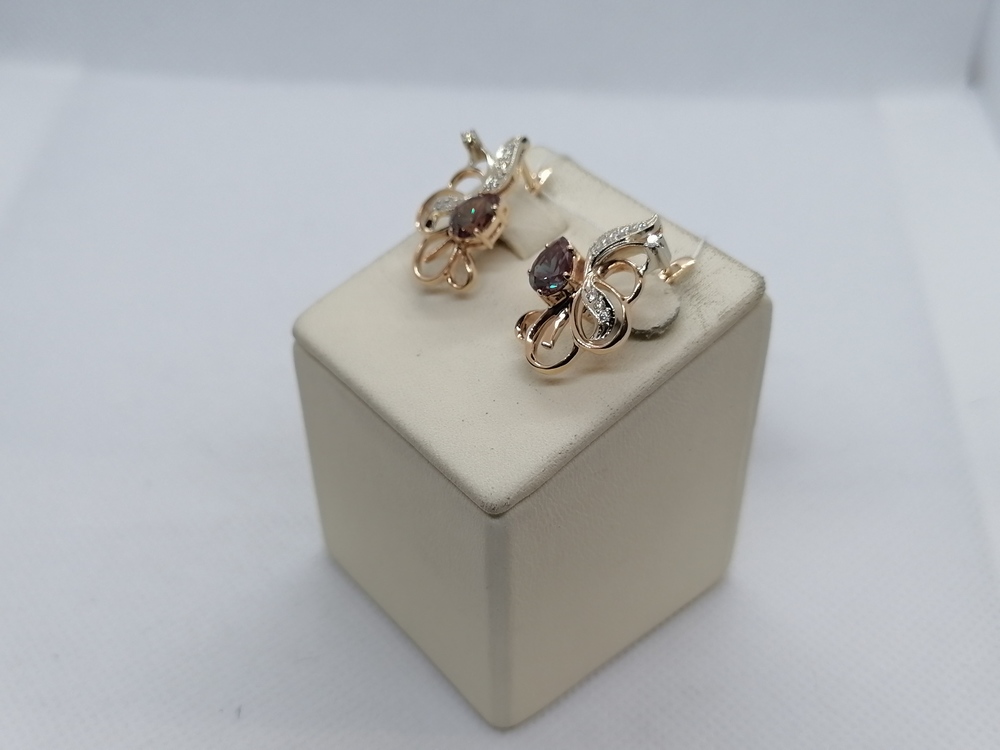 СКМИ585 СЕРЬГИ С КАМНЯМИ (Au 585)