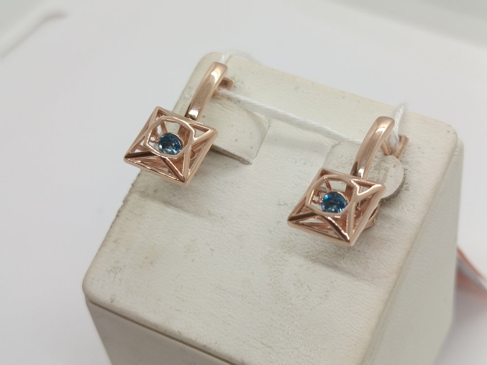 СЕРЬГИ С КАМНЕМ (Au 585)