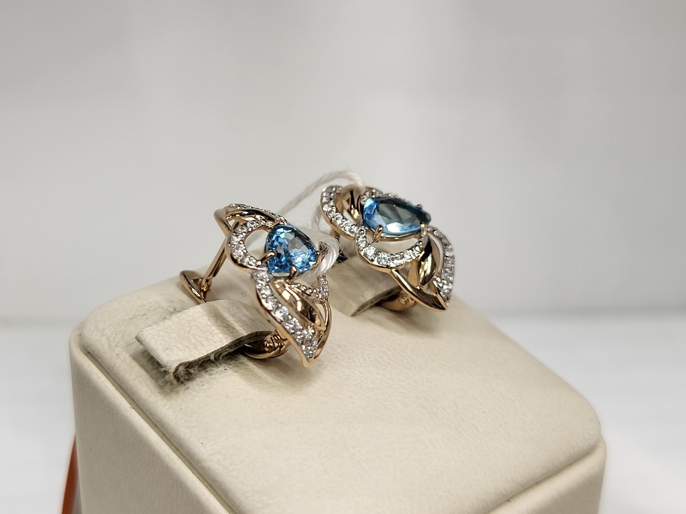 СКМИ585 СЕРЬГИ С КАМНЯМИ (Au 585)