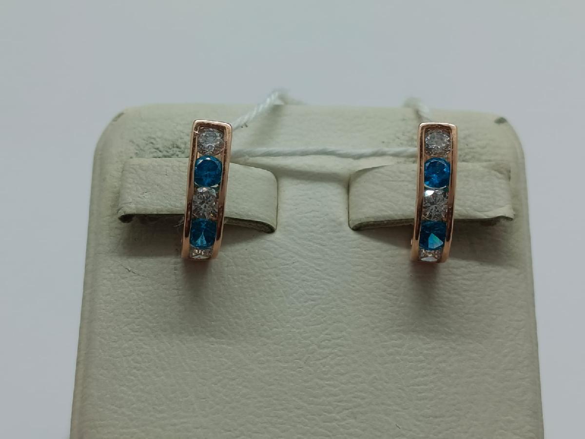 СКМИ585 СЕРЬГИ С КАМНЯМИ (Au 585)