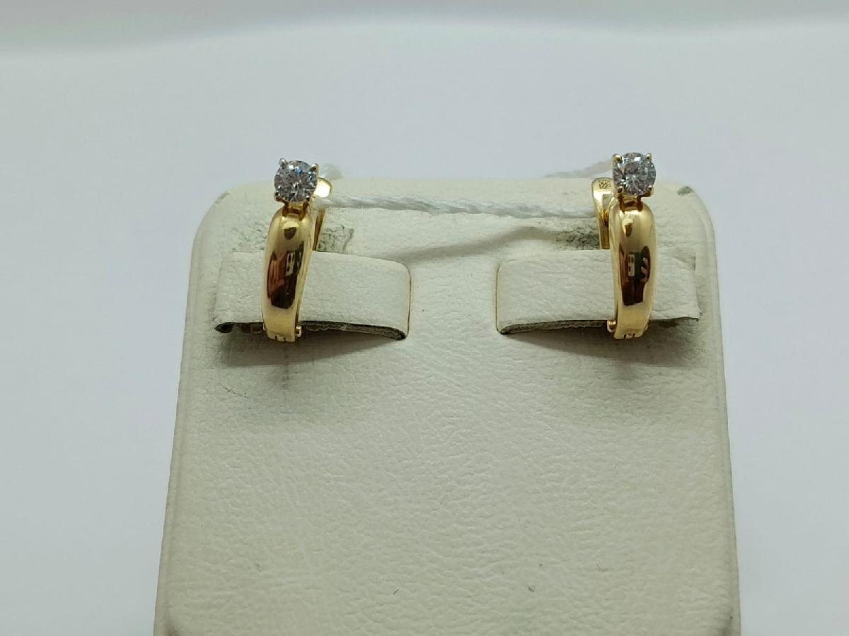 СКМ585 СЕРЬГИ С КАМНЕМ (Au 585)