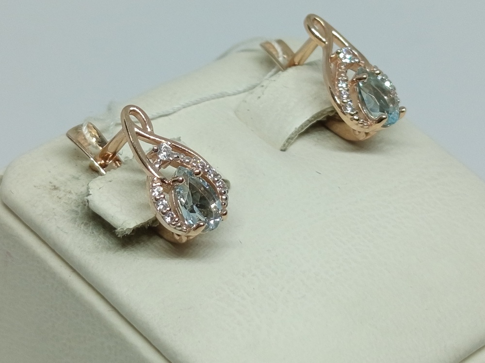 СКМИ585 СЕРЬГИ С КАМНЯМИ (Au 585)