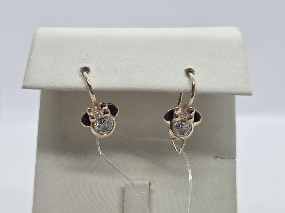 СЕРЬГИ ПЕТЕЛЬКА с камнем (Au 585)