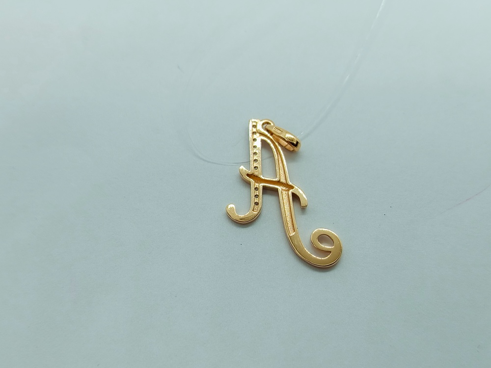 ПОДВЕСКА БУКВА А с камнями (Au 585)