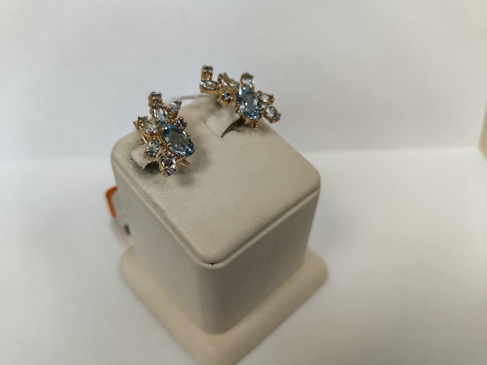 СКМИ585 СЕРЬГИ С КАМНЯМИ (Au 585)