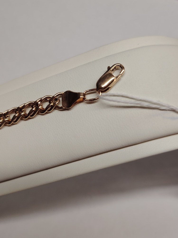 БРАСЛЕТ ПУСТОТЕЛЫЙ Ромб двойной Au 585