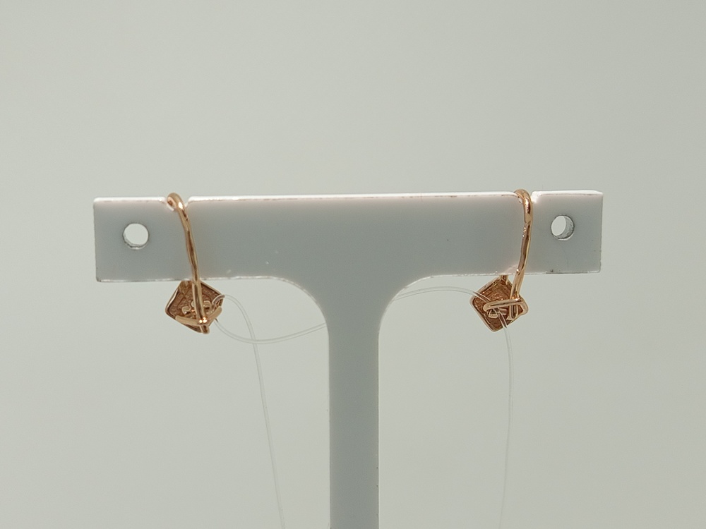 СЕРЬГИ ПЕТЕЛЬКА с камнем (Au 585)