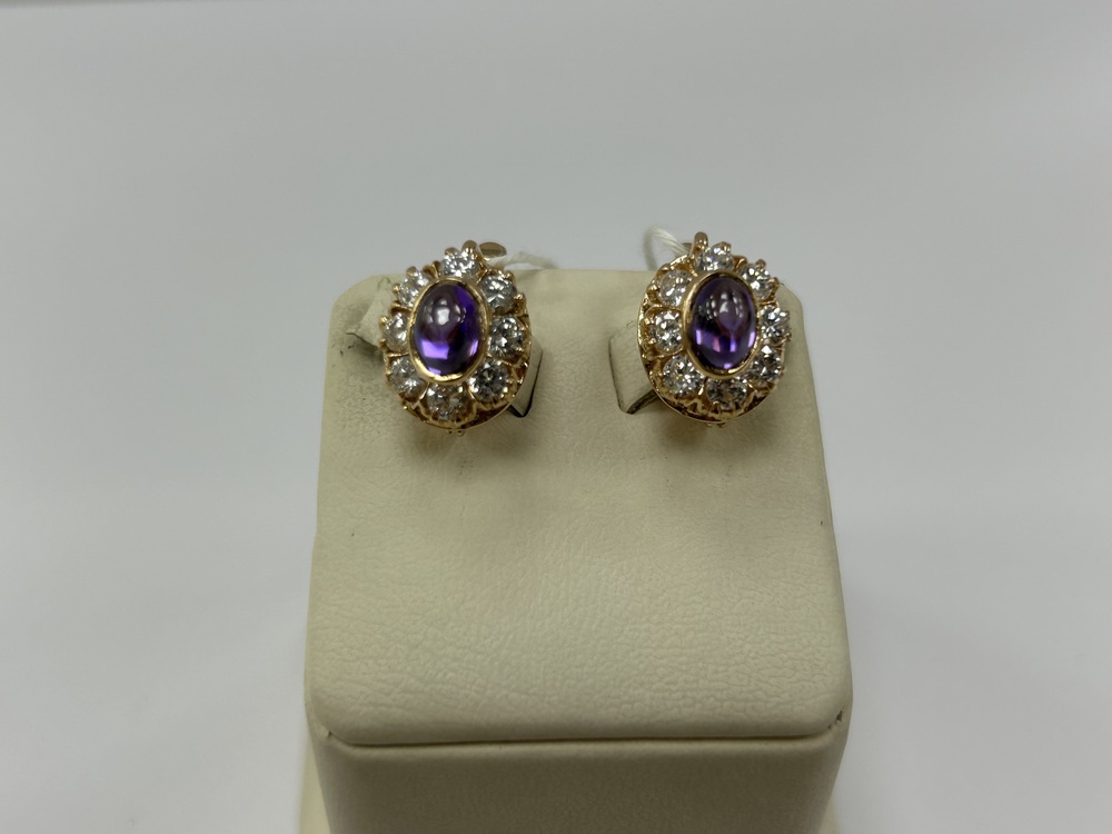 СКМИ585 СЕРЬГИ С КАМНЯМИ (Au 585)