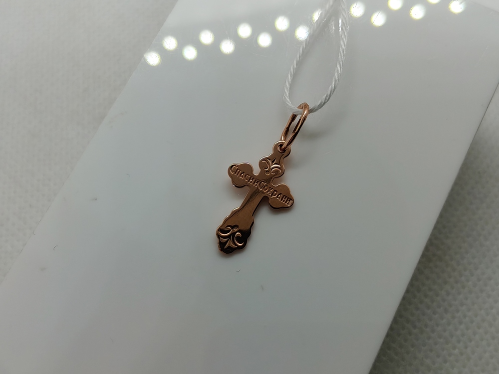 ПОДВЕСКА КРЕСТ БЕЗ КАМНЯ (Au 585)