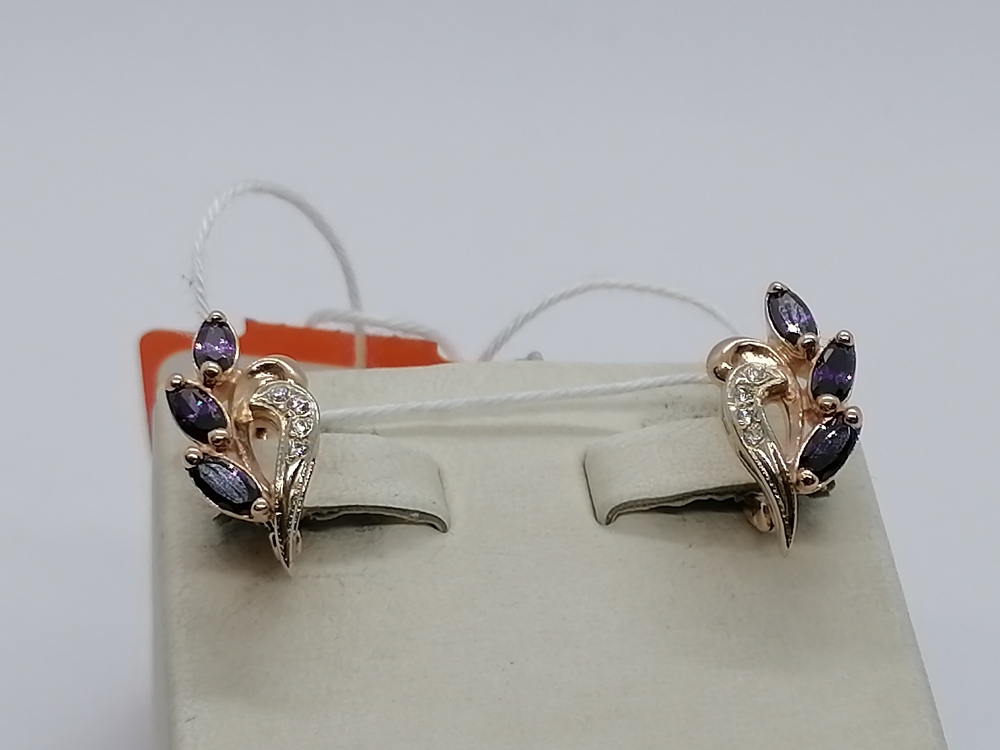 СКМИ585 СЕРЬГИ С КАМНЯМИ (Au 585)