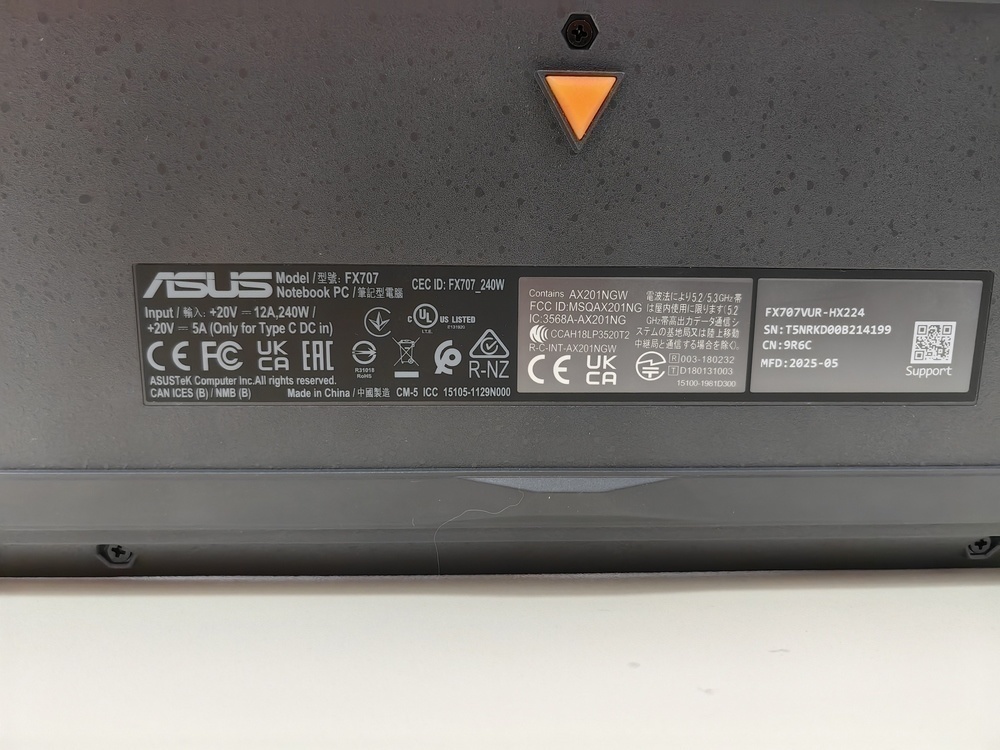 Ноутбук ASUS FX707; 210H, GeForce RTX 4050, 16 Гб, 512 GB, Нет