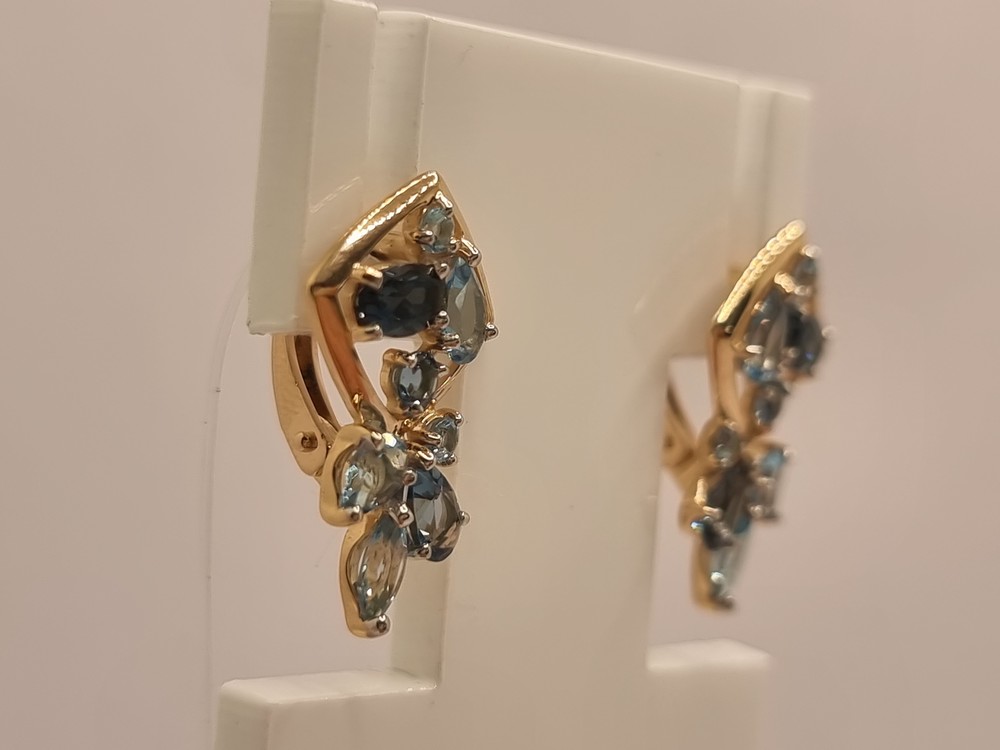 725616 СЕРЬГИ С КАМНЯМИ (Au 585)