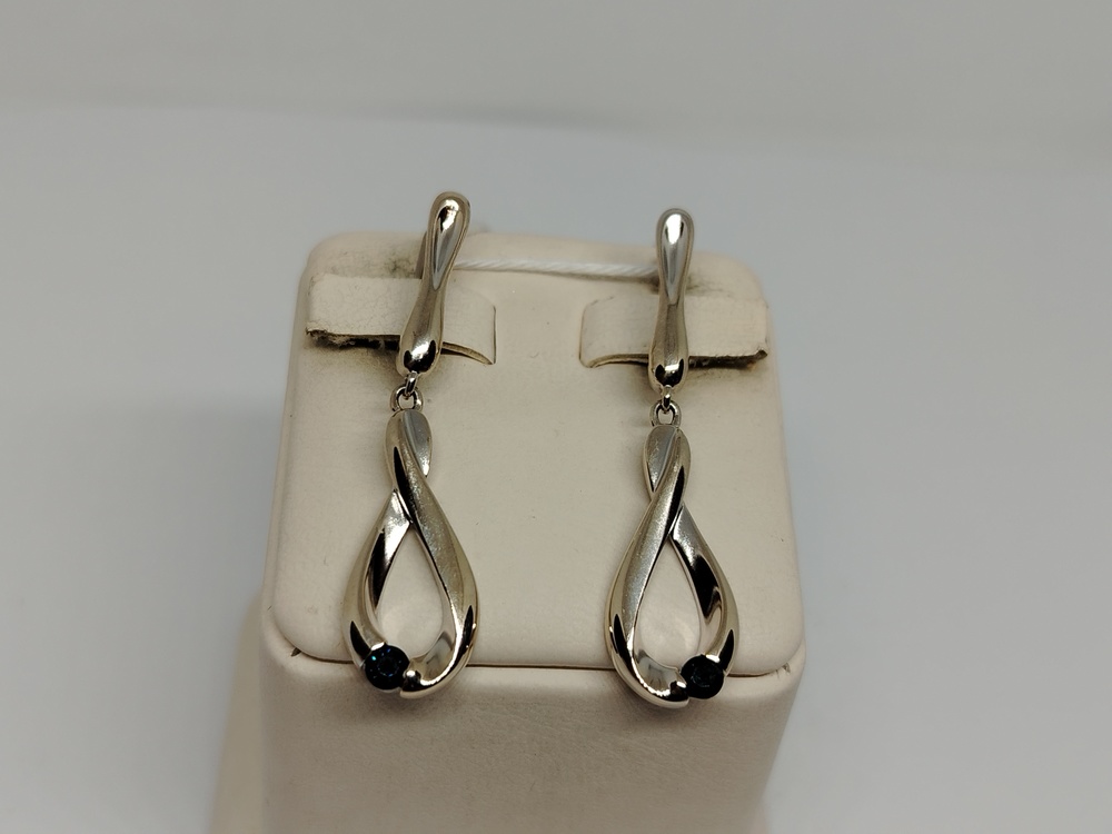 СКМ585 СЕРЬГИ С КАМНЕМ (Au 585)