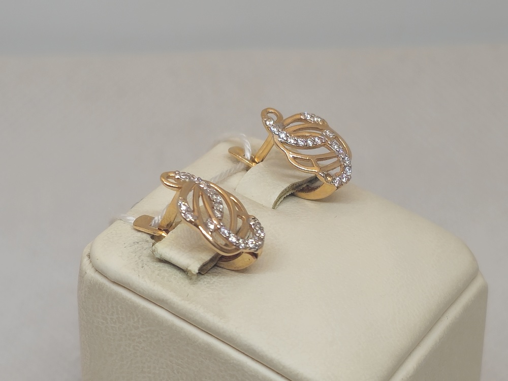 СКМИ585 СЕРЬГИ С КАМНЯМИ (Au 585)