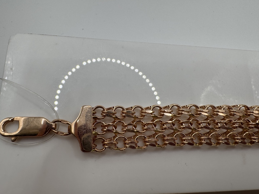 БРАСЛЕТ ПУСТОТЕЛЫЙ Бисмарк тройной (Au 585)