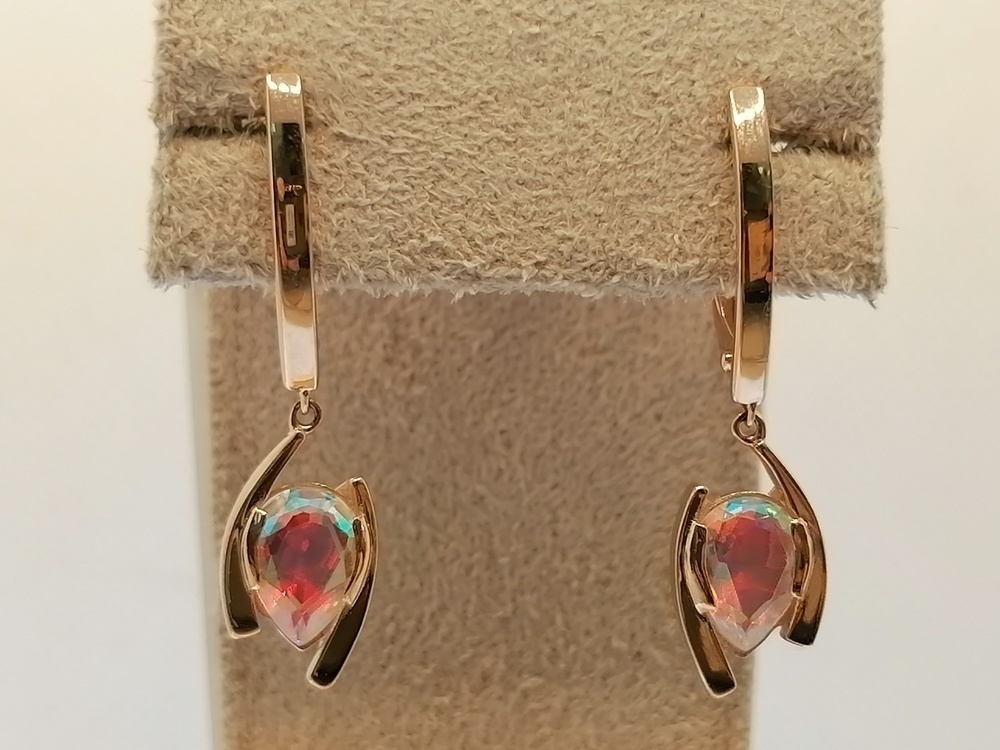 СЕРЬГИ С КАМНЕМ (Au 585)
