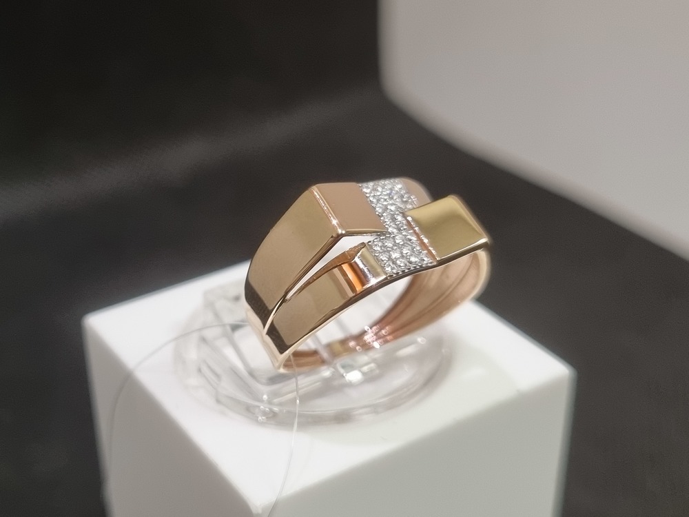 КОЛЬЦО С КАМНЯМИ (Au 585)