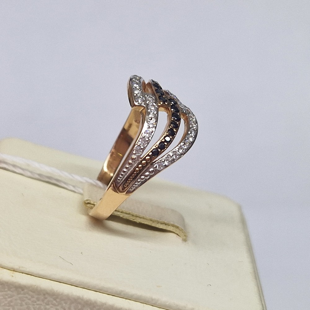 КОЛЬЦО С КАМНЯМИ (Au 585)