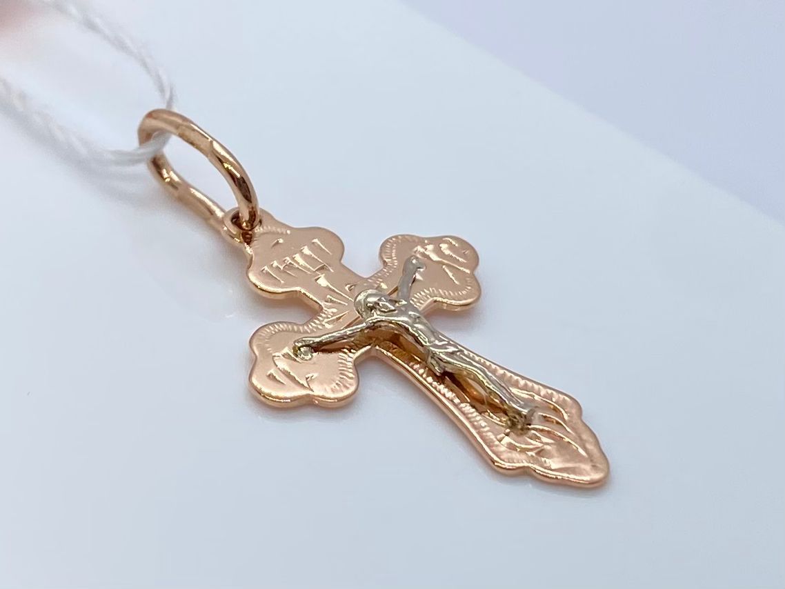 ПОДВЕСКА КРЕСТ БЕЗ КАМНЯ (Au 585)