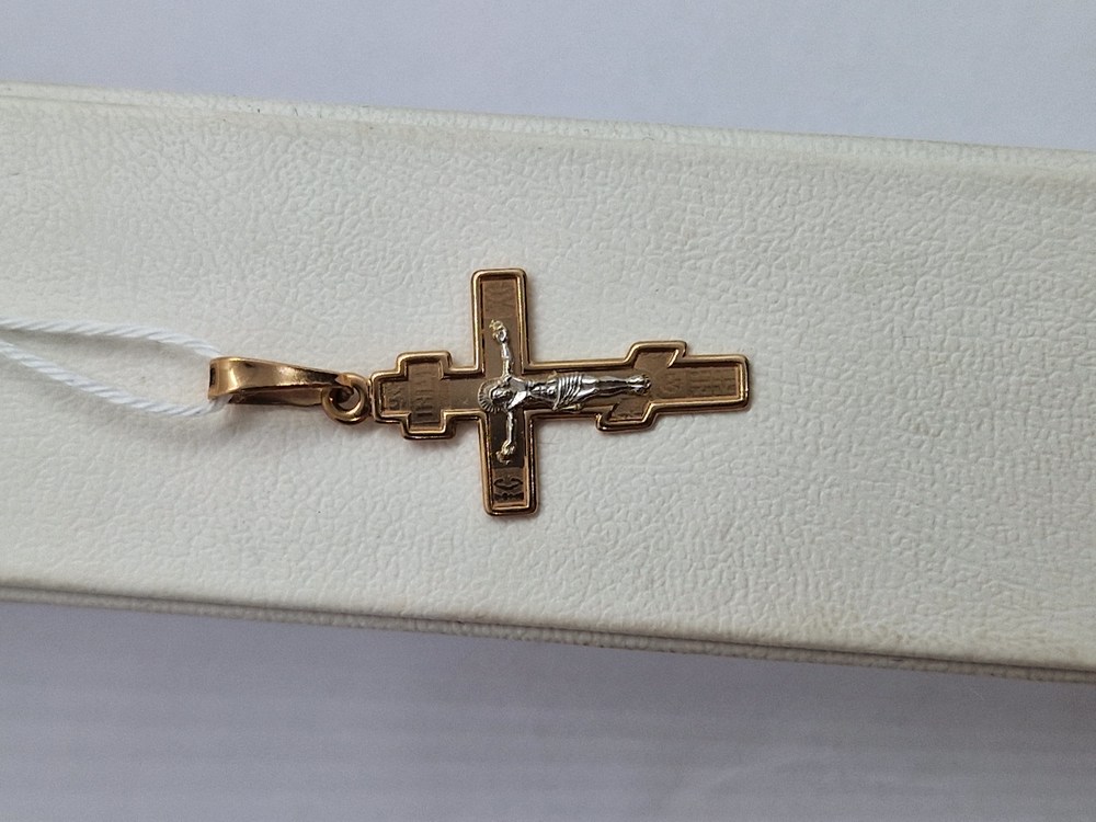 ПОДВЕСКА КРЕСТ БЕЗ КАМНЯ (Au 585)