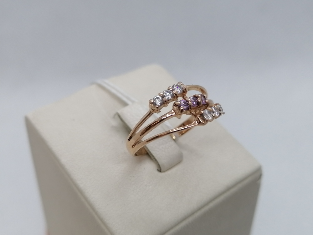 КОЛЬЦО С КАМНЯМИ (Au 585)