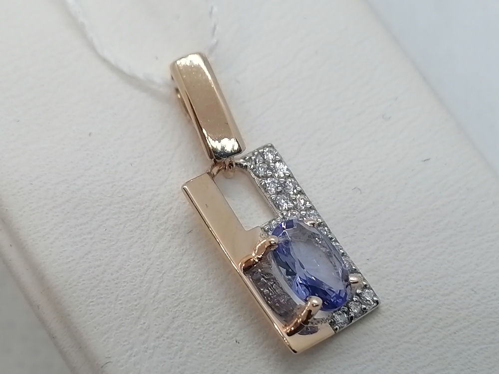 ПОДВЕСКА ТАНЗАНИТ с камнями (Au 585)