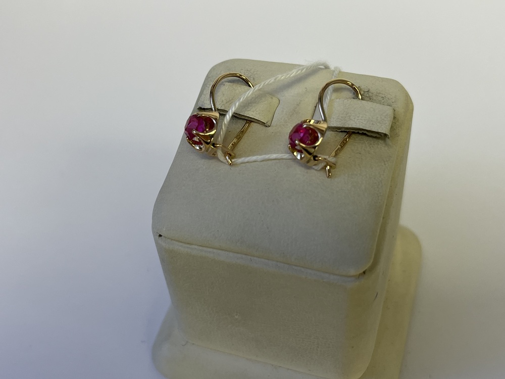 СКМ583 СЕРЬГИ С КАМНЕМ (Au 583)