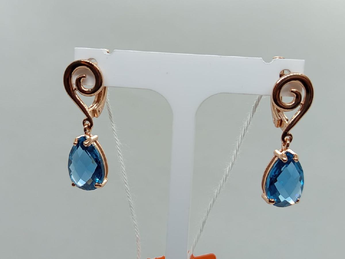 СЕРЬГИ С КАМНЕМ (Au 585)