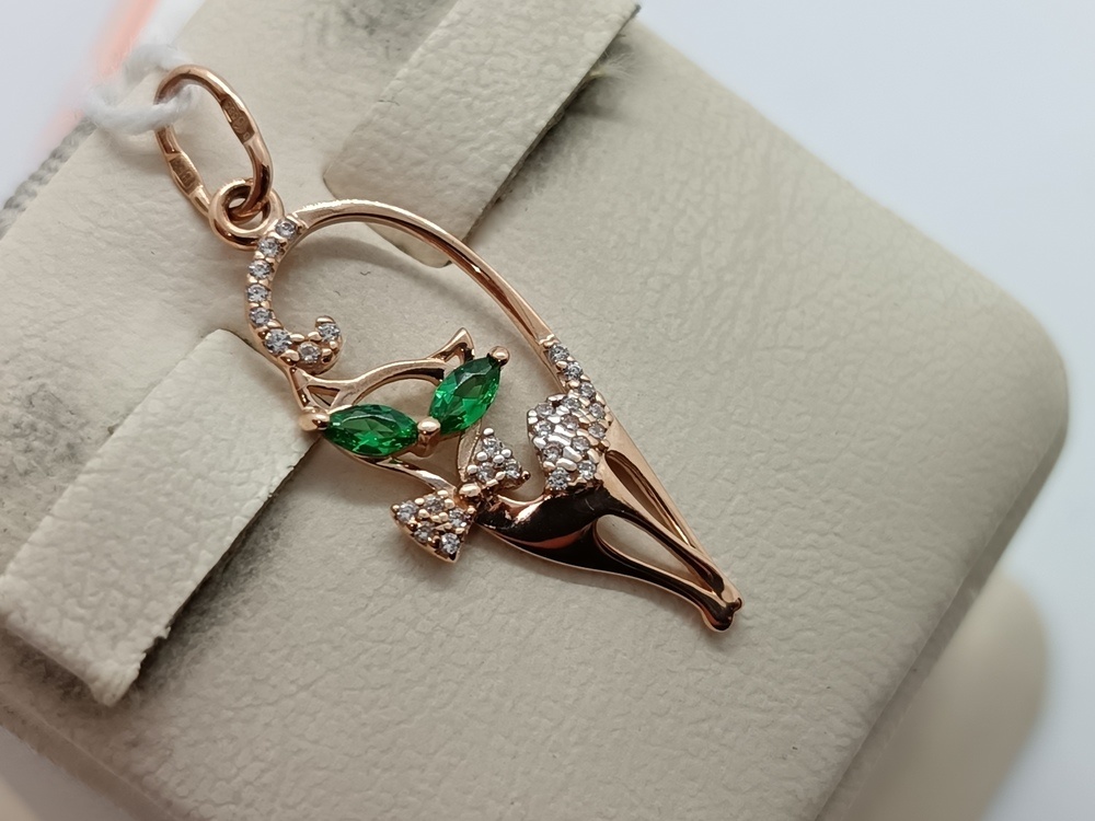 ПОДКМИ585 ПОДВЕСКА С КАМНЯМИ (Au 585)